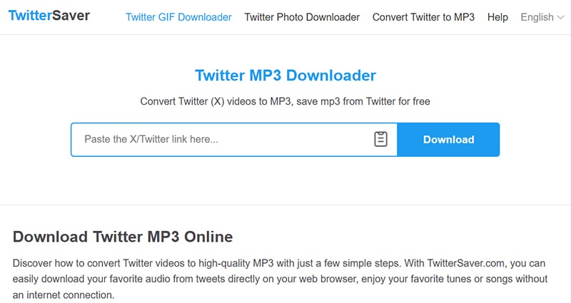 open twitter mp3 download tool